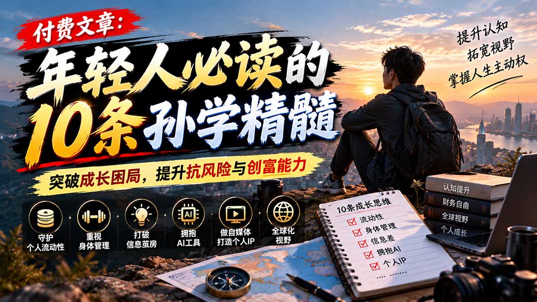 付费文章：年轻人必读的10条孙学精髓，突破成长困局，提升抗风险与创富能力-孔明聊项目