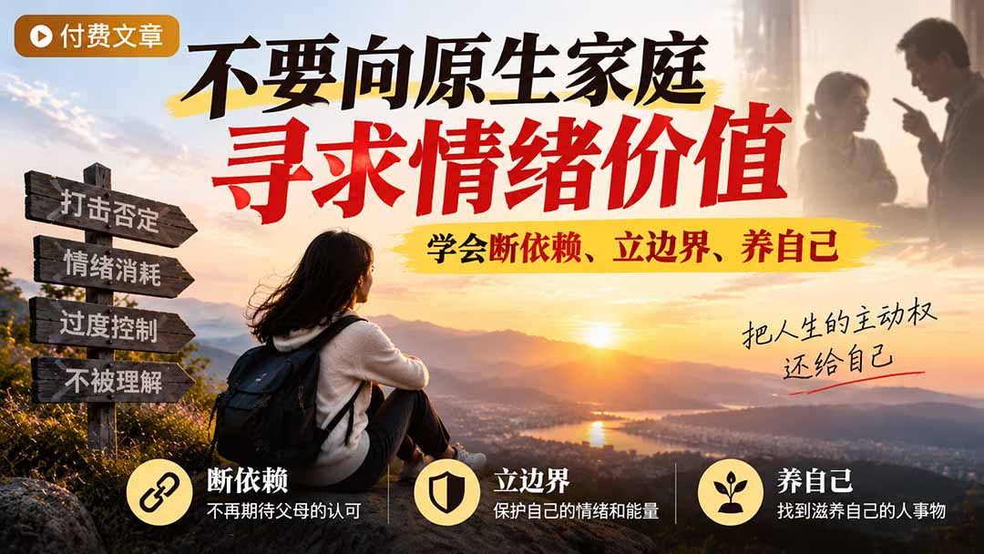 付费文章：不要向原生家庭寻求情绪价值，学会断依赖、立边界、养自己-孔明聊项目