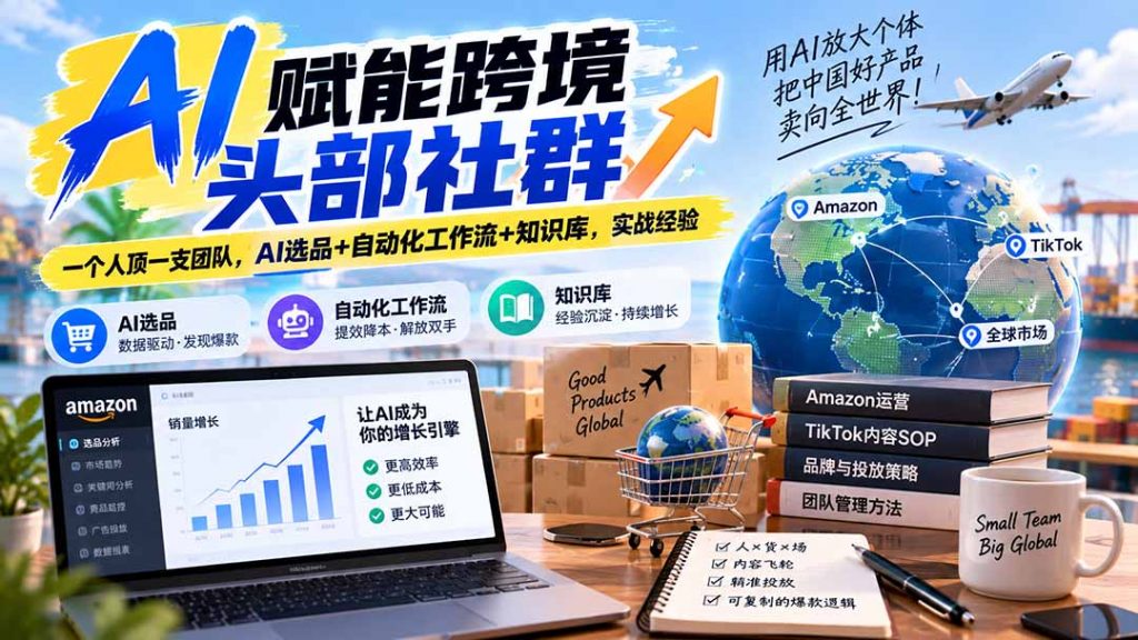 AI赋能跨境头部社群-更新1023：一个人顶一支团队，AI选品+自动化工作流+知识库，实战经验-孔明聊项目