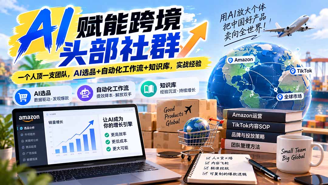 AI赋能跨境头部社群-更新1023：一个人顶一支团队，AI选品+自动化工作流+知识库，实战经验-孔明聊项目