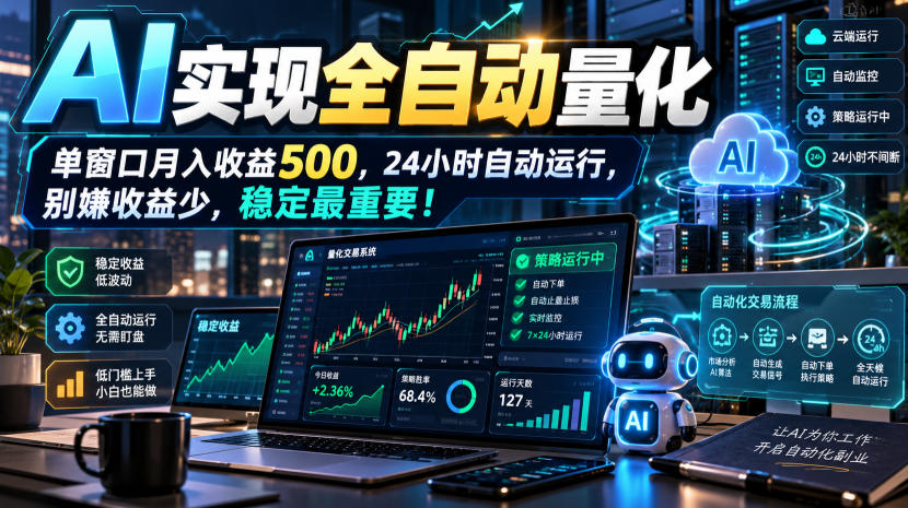AI全自动量化项目，长期稳定可落地，0门槛躺赚稳定项目！-孔明聊项目