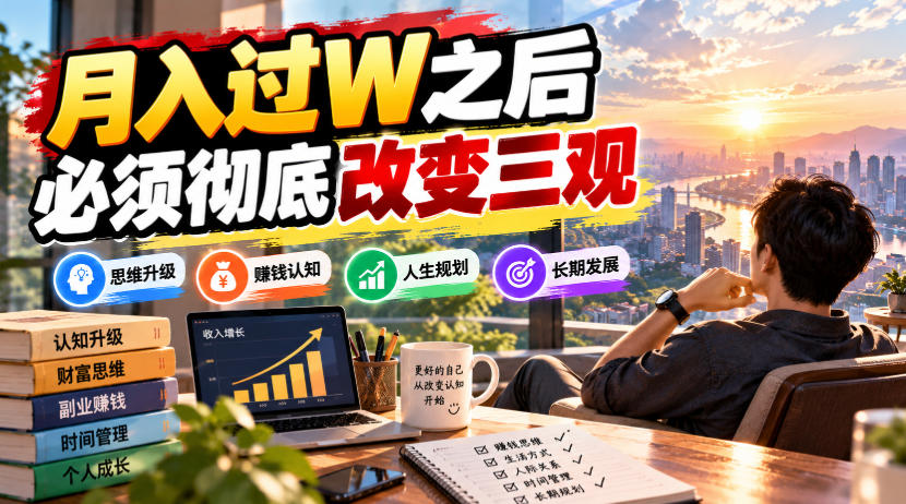 某公众号付费文章：月入过W之后，必须彻底改变三观-孔明聊项目