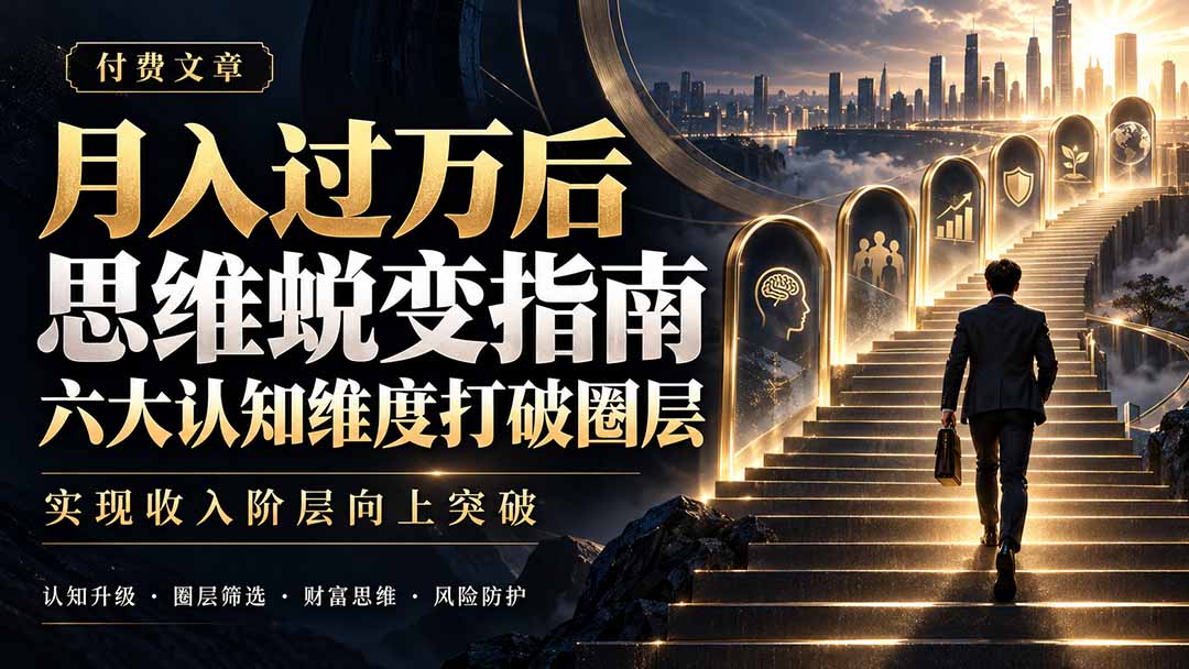 付费文章：月入过万后思维蜕变指南，六大认知维度打破圈层，实现收入阶层向上突破-孔明聊项目
