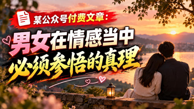 某公众号付费文章：男女在情感当中必须参悟的真理-孔明聊项目
