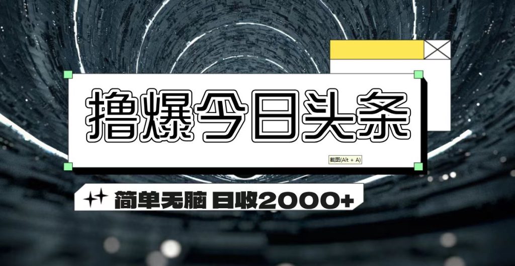 （11665期）撸爆今日头条 简单无脑操作 日收2000+-孔明聊项目