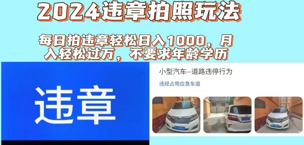 （11743期）2024违章拍照新玩法，推广躺赚+拍照赚钱双模式，日入1000+-孔明聊项目