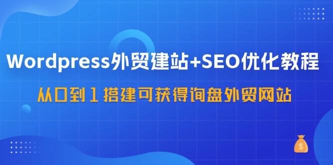 WordPress外贸建站+SEO优化教程，从0到1搭建可获得询盘外贸网站（57节课）-孔明聊项目