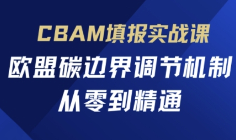 CBAM填报实战课，欧盟碳边界调节机制，从零到精通-孔明聊项目