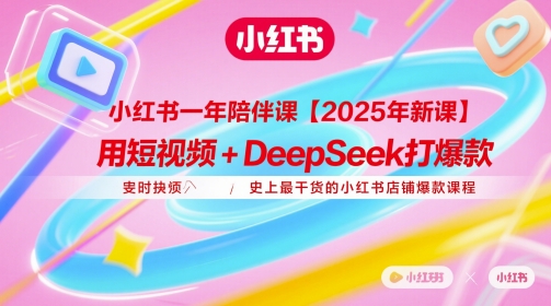 小红书一年陪伴课【2025年新课】，用短视频+deepSeek打爆款，史上最干货的小红书店铺爆款课程-孔明聊项目