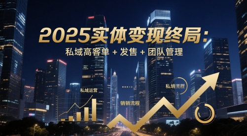2025实体变现终局：私域高客单+发售+团队管理-孔明聊项目