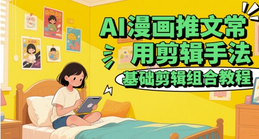 AI漫画推文常用剪辑手法，基础剪辑组合教程-孔明聊项目
