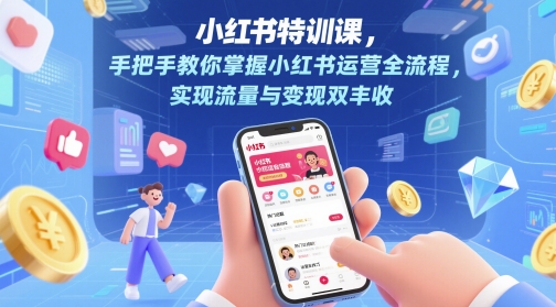 小红书特训课,手把手教你掌握小红书运营全流程,实现流量与变现双丰收-孔明聊项目