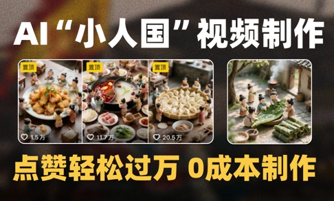 爆款1000W+播放微缩景观迷你小人国AI视频0成本制作全流程教学-孔明聊项目