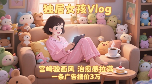 单个账号涨粉71W!用AI制作独居女孩Vlog,宫崎骏画风,治愈感拉满,一条广告报价3W-孔明聊项目