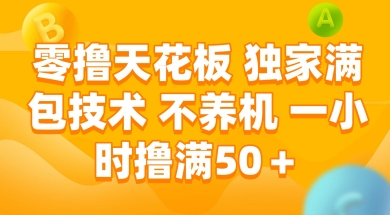 零撸天花板，独家满包技术 不养机 一小时撸满50+【揭秘】-孔明聊项目