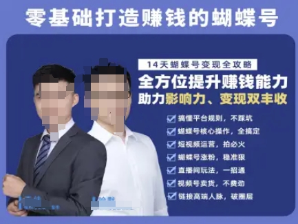 蝴蝶号专栏-视频号运营教程，零基础打造挣钱的蝴蝶号，14天蝴蝶号变现全攻略-孔明聊项目