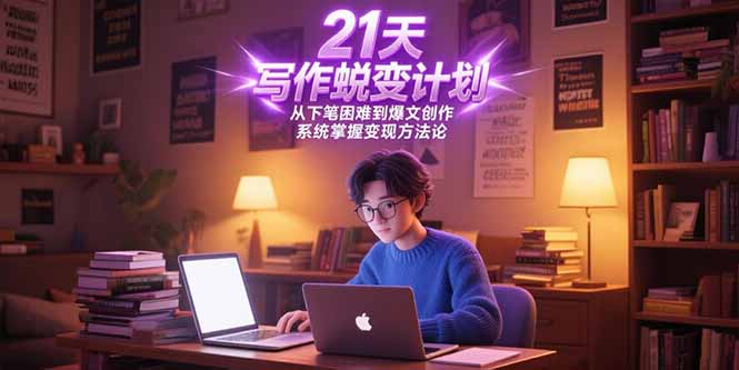 21天写作蜕变计划，从下笔困难到爆文创作，系统掌握变现方法论-孔明聊项目