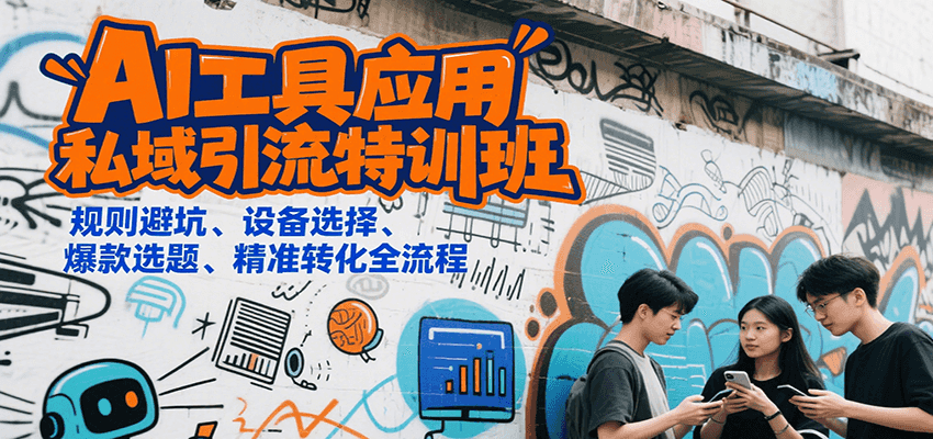 AI工具应用私域引流特训班，规则避坑、设备选择、爆款选题、精准转化全流程-孔明聊项目
