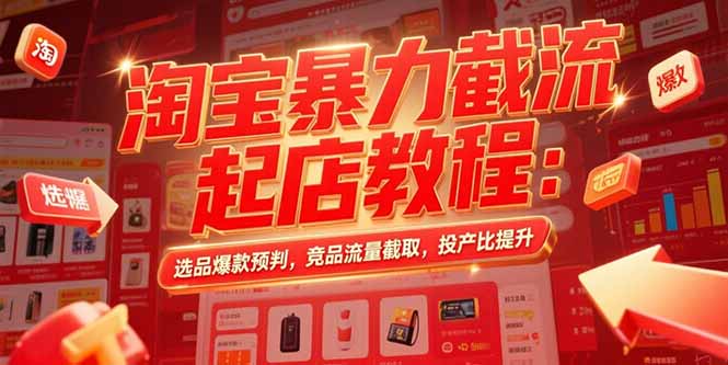 淘宝暴力截流起店教程：选品爆款预判，竞品流量截取，投产比提升-孔明聊项目