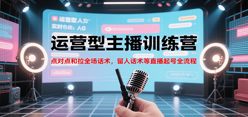 运营型主播训练营,点对点和拉全场话术,留人话术等直播起号全流程(更新8月)-孔明聊项目
