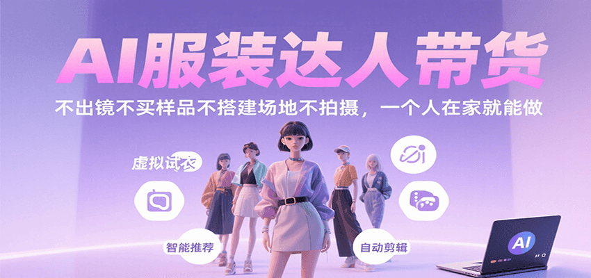 AI服装达人带货，不出镜不买样品不搭建场地不拍摄，一个人在家就能做-孔明聊项目