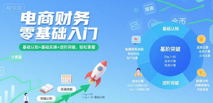电商财务零基础入门，基础认知+基础实操+进阶突破，轻松掌握-孔明聊项目