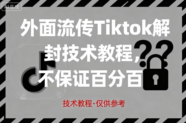 外面流传Tiktok解封技术教程，不保证百分百，具体自测-孔明聊项目