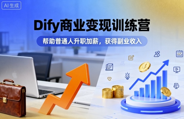 Dify商业变现训练营，帮助普通人升职加薪，获得副业收入-孔明聊项目
