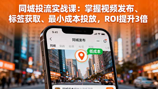 同城投流实战课：掌握视频发布、标签获取、最小成本投放，ROI提升3倍-孔明聊项目