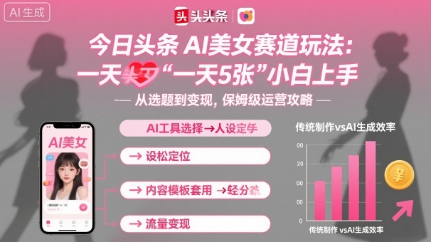 今日头条AI美女赛道玩法,一天轻松5张,小白轻松上手-孔明聊项目