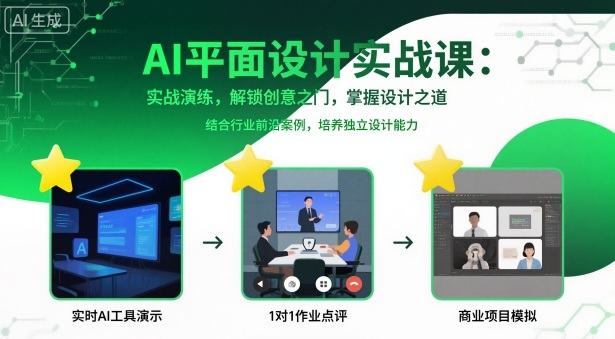 AI平面设计实战课，实战演练，解锁创意之门，掌握设计之道-孔明聊项目