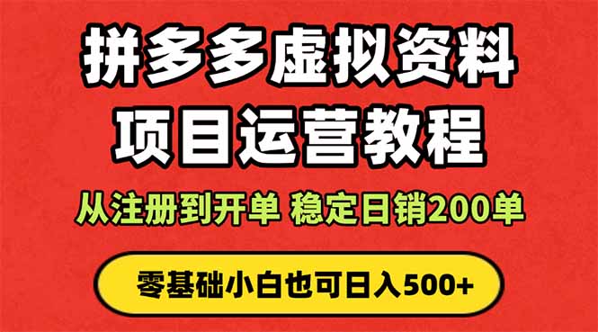 拼多多开店运营课程： 蓝海变现玩法，轻松实现睡后收入 零基础小白也可…-孔明聊项目