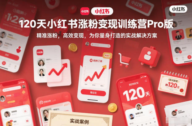 120天小红书涨粉变现训练营Pro版，精准涨粉，高效变现，为你量身打造的实战解决方案-孔明聊项目