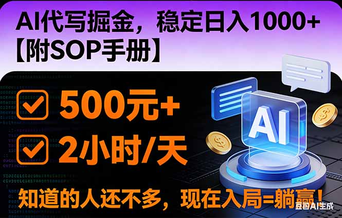 2026风口项目,AI代写掘金，稳定日入1000+，掌握核心技能【附SOP手册】-孔明聊项目