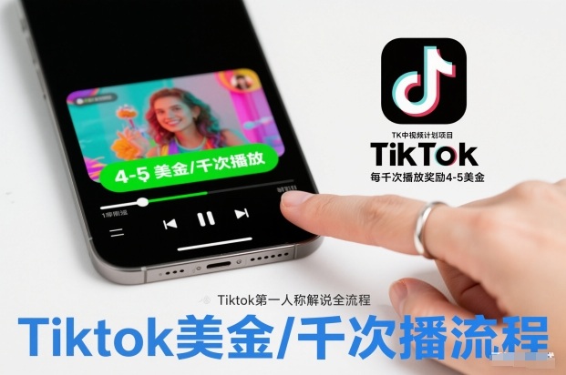TK中视频计划项目,Tiktok第一人称解说流程,每干次播放奖励4-5美金-孔明聊项目