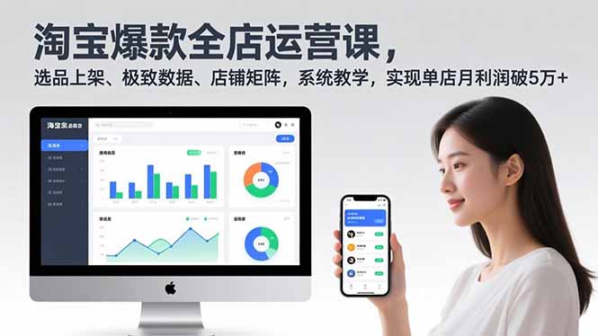 淘宝爆款全店运营课2.0，选品上架、极致数据、店铺矩阵，系统教学，实现单店月利润破5万+-孔明聊项目