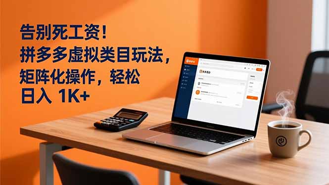 告别死工资！拼多多虚拟类目玩法，矩阵化操作，轻松日入 1K+-孔明聊项目