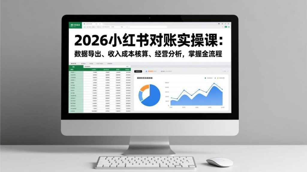 2026小红书对账实操课：数据导出、收入成本核算、经营分析，掌握全流程-孔明聊项目