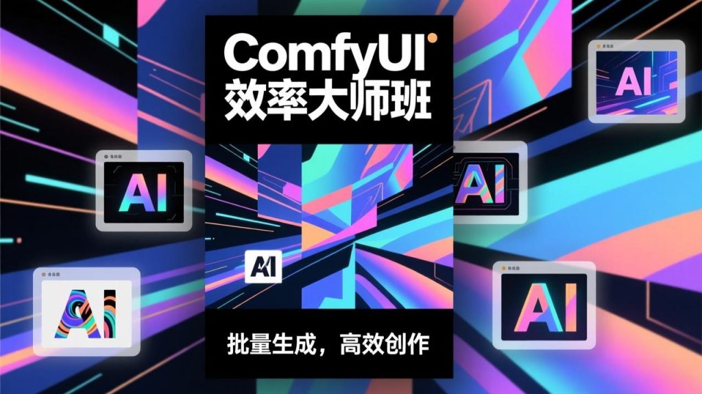 ComfyUI效率大师班：工作流搭建，批量生成，将个人AI出图效率提升5-10倍，月接单收入1-3万-孔明聊项目