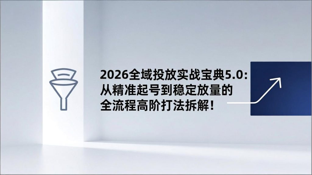 2026全域投放实战宝典5.0：从精准起号到稳定放量的全流程高阶打法拆解！-孔明聊项目