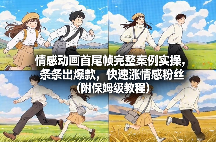 情感动画首尾帧完整案例实操，条条出爆款，快速涨情感粉丝(附保姆级教程)-孔明聊项目