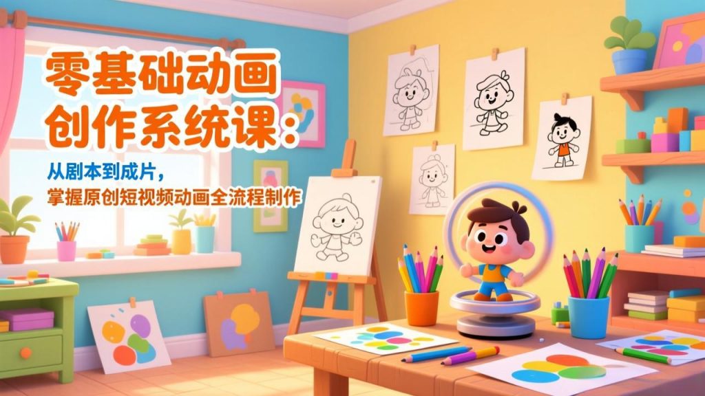 零基础动画创作系统课：从剧本到成片，掌握原创短视频动画全流程制作-孔明聊项目
