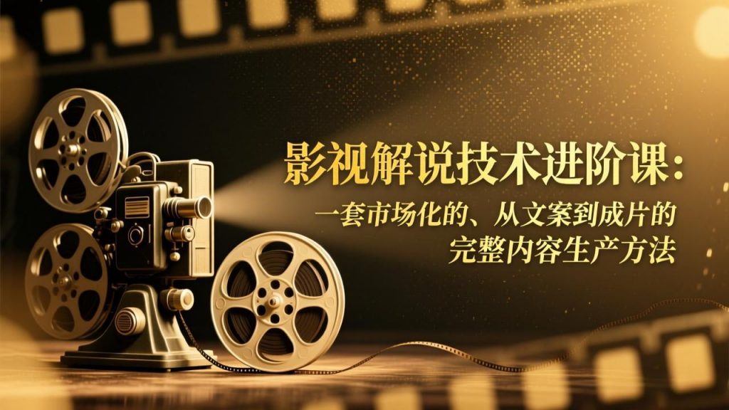 影视解说技术进阶课:一套市场化的、从文案到成片的完整内容生产方法-孔明聊项目