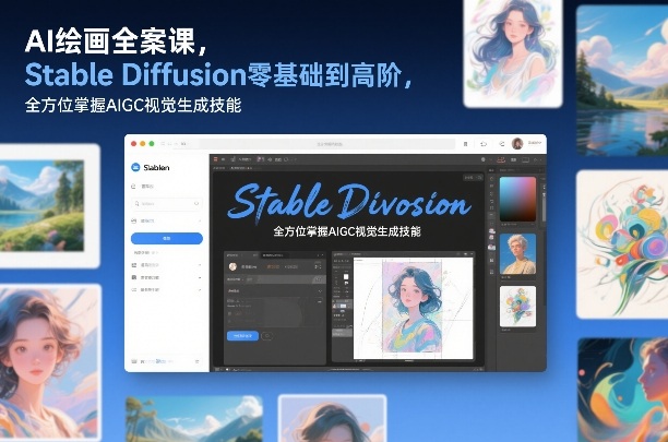 AI绘画全案课，Stable Diffusion零基础到高阶，全方位掌握AIGC视觉生成技能-孔明聊项目