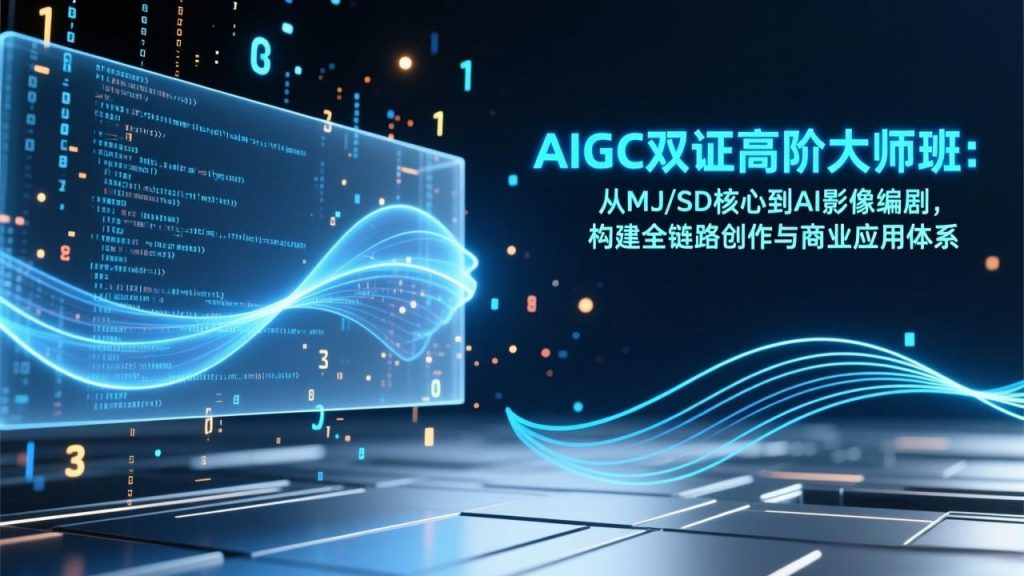 AIGC双证高阶大师班:从MJ/SD核心到AI影像编剧,构建全链路创作与商业应用体系-孔明聊项目