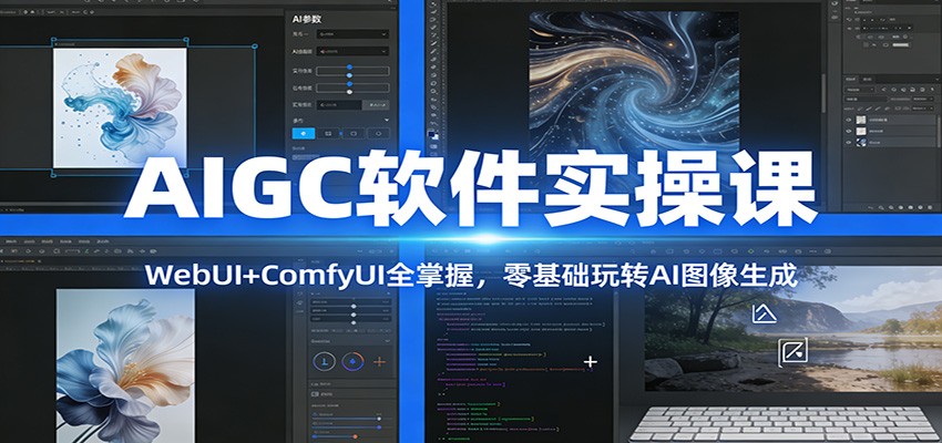 AIGC软件实操课:WebUI+ComfyUI全掌握,零基础玩转AI图像生成-孔明聊项目