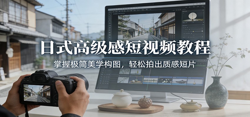 日式高级感短视频教程：掌握极简美学构图，轻松拍出质感短片-孔明聊项目