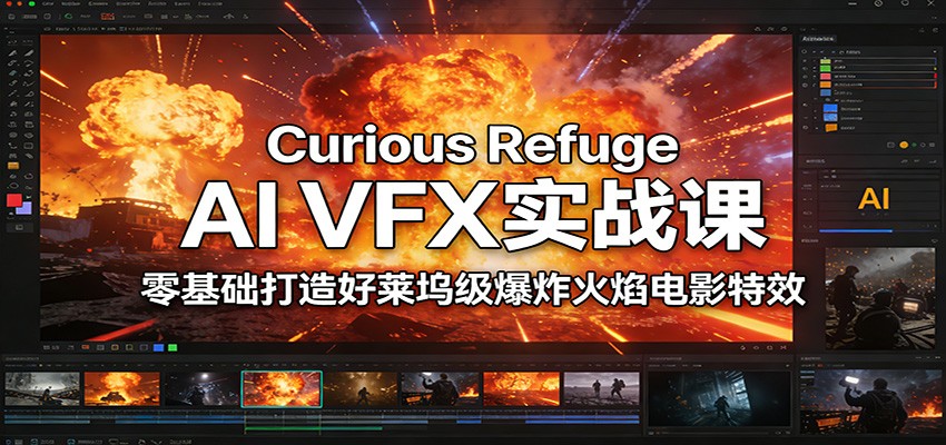 Curious Refuge AI VFX实战课，零基础打造好莱坞级爆炸火焰电影特效-孔明聊项目