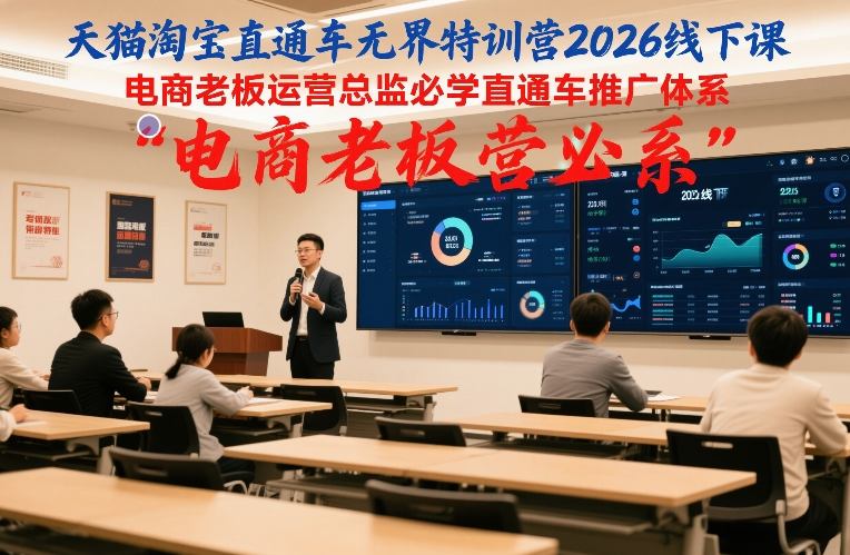 天猫淘宝直通车无界特训营2026线下课，电商老板运营总监必学直通车推广体系-孔明聊项目