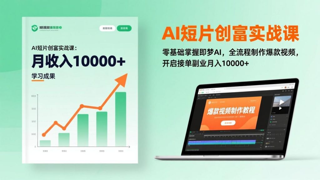 AI短片创富实战课：零基础掌握即梦AI，全流程制作爆款视频，开启接单副业月入10000+(更新-孔明聊项目